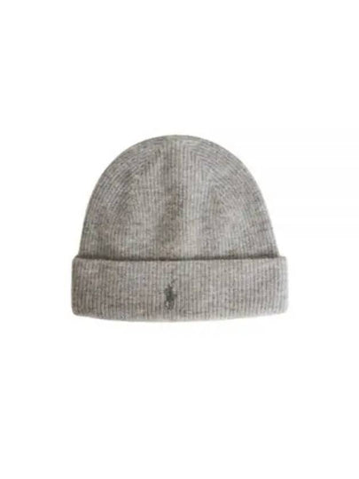 Pony Cashmere Beanie Grey - POLO RALPH LAUREN - BALAAN 2