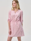 Wave Neck Cotton Dress Pink - SORRY TOO MUCH LOVE - BALAAN 3