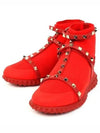 Rockstud High-Top Sneakers Red - VALENTINO - BALAAN 2