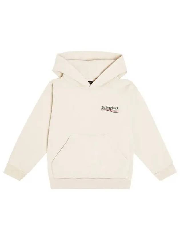 Embroidered Logo Cotton Hoodie Beige - BALENCIAGA - BALAAN 2