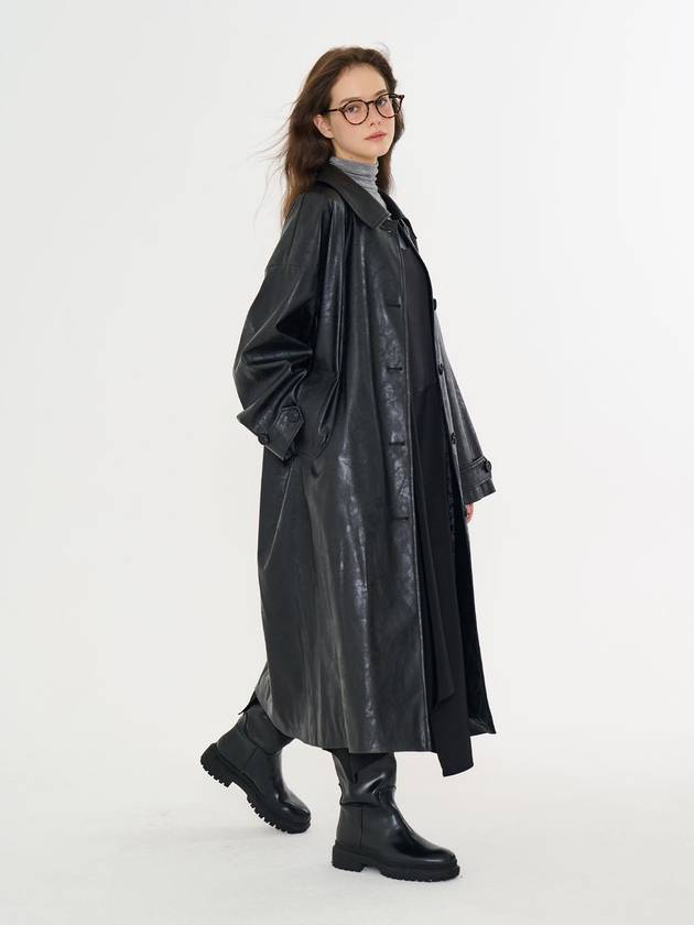 MET eco leather long coat - METAPHER - BALAAN 4