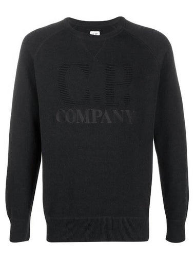 Logo Compact Cotton Sweatshirt Black - CP COMPANY - BALAAN 1