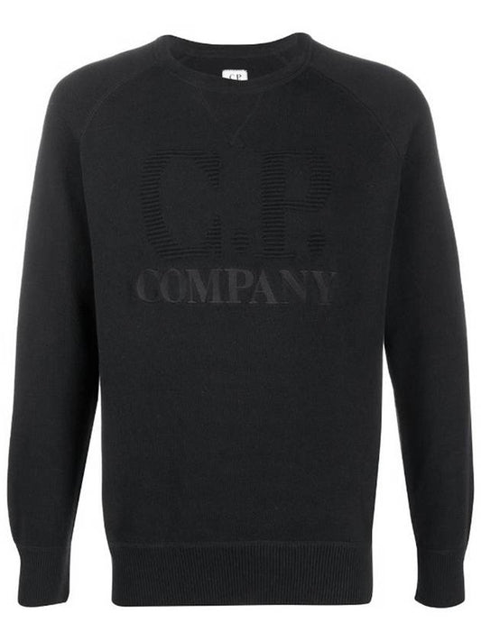 Logo Compact Cotton Sweatshirt Black - CP COMPANY - BALAAN.