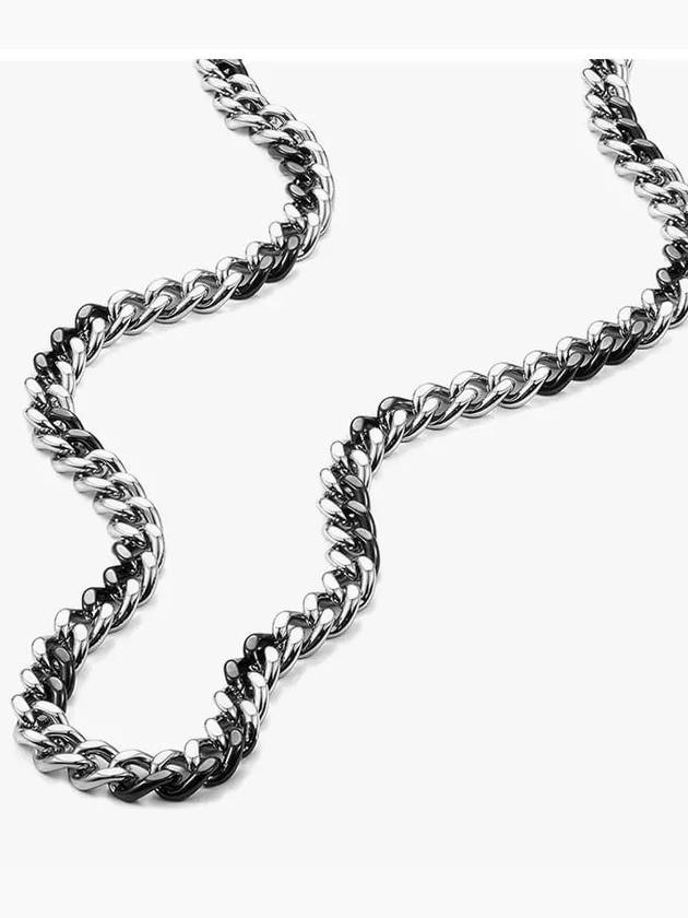 Two Tone Chain Stainless Steel Necklace Silver - DIESEL - BALAAN 4