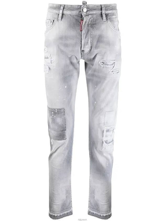 barcode tag gray washing skater jeans - DSQUARED2 - BALAAN.