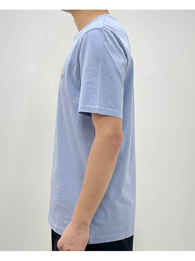 Chillax Fox Patch Regular Short Sleeve T-Shirt Blue - MAISON KITSUNE - BALAAN 5