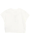 Women's Crop Short Sleeve T-Shirt White - WOOYOUNGMI - BALAAN 3