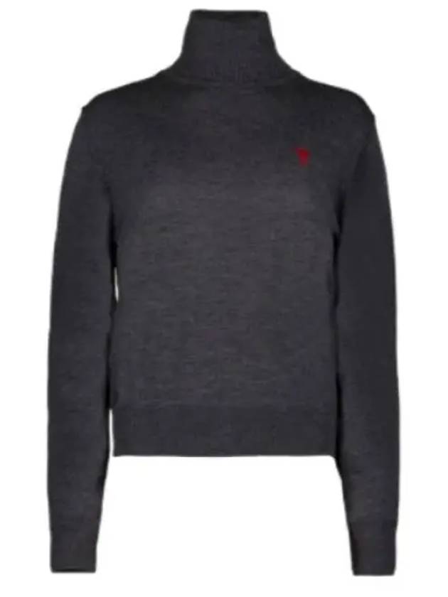 De Coeur Wool Turtleneck Heather Grey - AMI - BALAAN 2