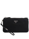 Triangle Logo Double Clutch Black - PRADA - BALAAN 2