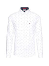 Dobby Spot Slim Fit Long Sleeve Shirt White - TOMMY HILFIGER - BALAAN 1