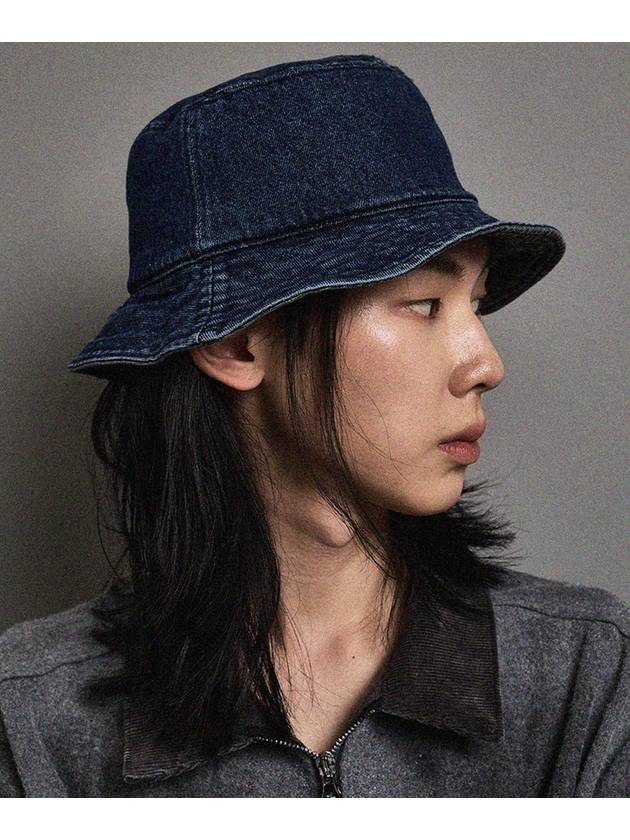 Vintage washed denim reversible bucket hat deep blue black - FFEFF STUDIO - BALAAN 4