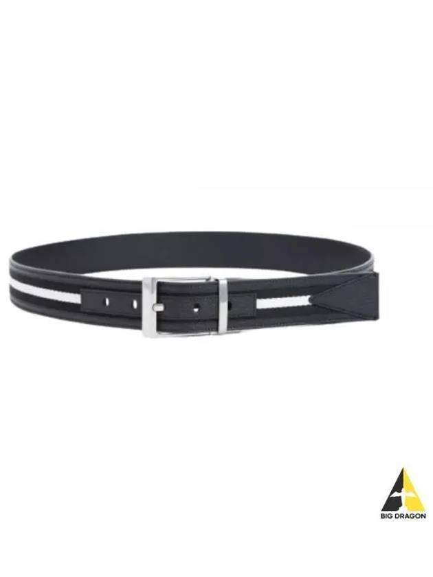 Shippy two tone buckle leather belt black - BALLY - BALAAN 2