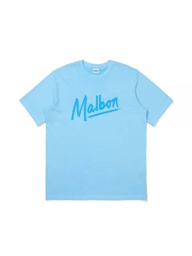 Tocotoco Pigment Round T-Shirt BLUE MAN M3321PRS41BLU - MALBON GOLF - BALAAN 1