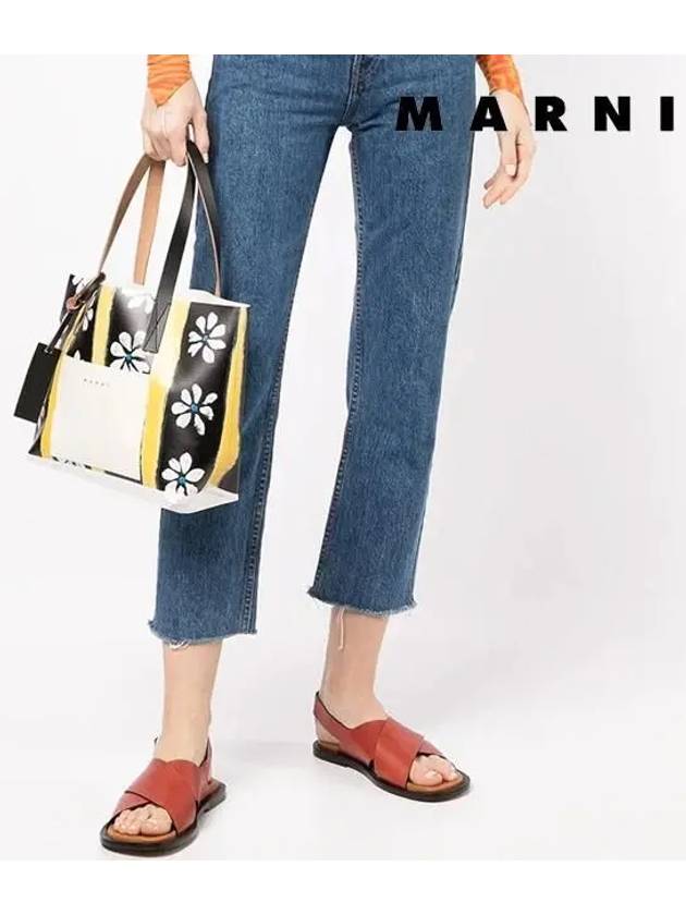 Daisy Rain Print Tote Bag Black - MARNI - BALAAN 9