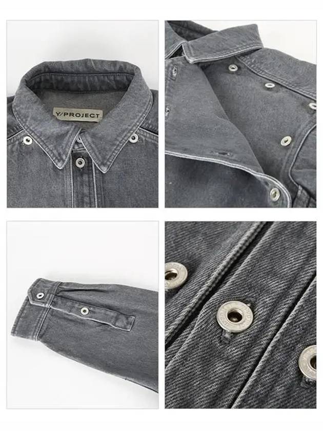 Classic Button Panel Denim Long Sleeve Shirt Grey - Y/PROJECT - BALAAN 6