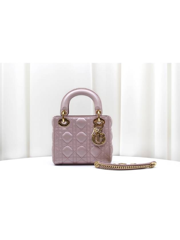 Lady Mini Cannage Tote Bag Pearl Rose M0505OADU - DIOR - BALAAN 1