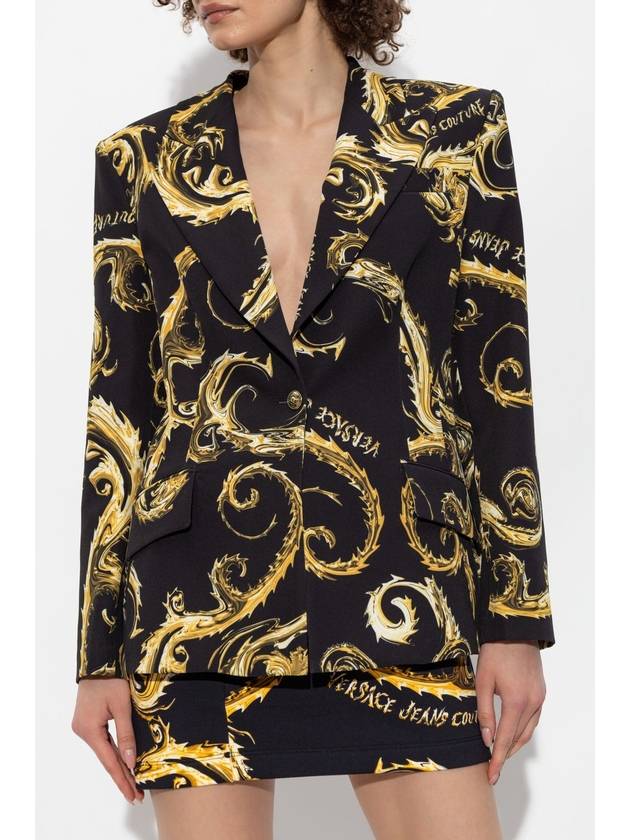 Versace Jeans Couture Blazer With Barocco Motif, Women's, Black - VERSACE - BALAAN 3