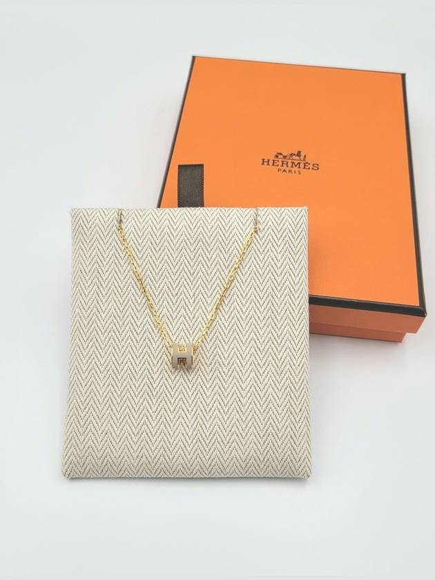 Mini Pop H Pendant Necklace Gold Marron Glace - HERMES - BALAAN 7