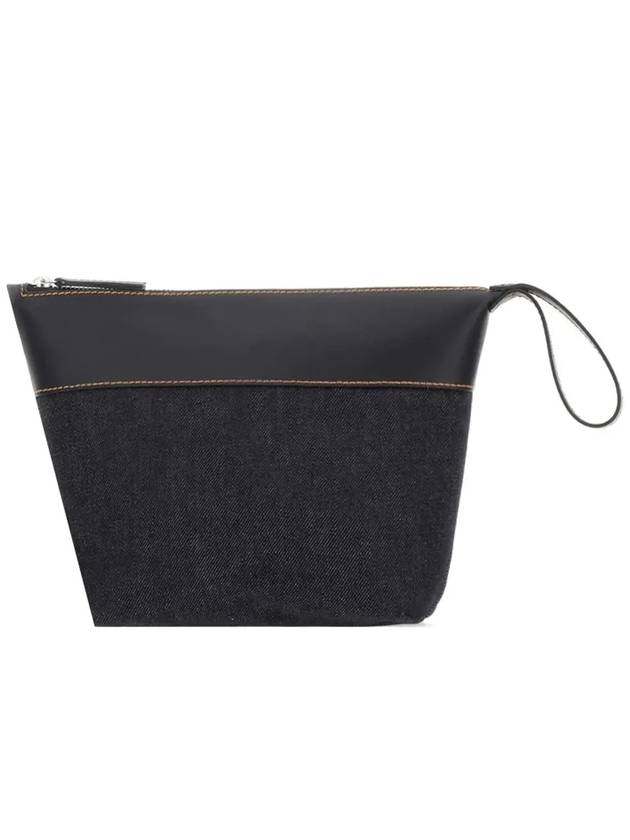 Axel Logo Denim Leather Pouch Bag Dark Navy - A.P.C. - BALAAN 4