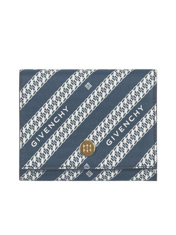 Logo Chain Bond Half Wallet Blue - GIVENCHY - BALAAN 1