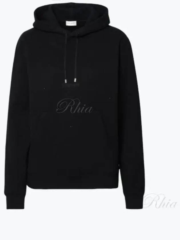 Logo Hoodie Black - SAINT LAURENT - BALAAN 2