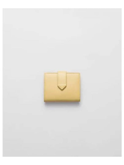 Small Leather Half Wallet Yellow - PRADA - BALAAN 2