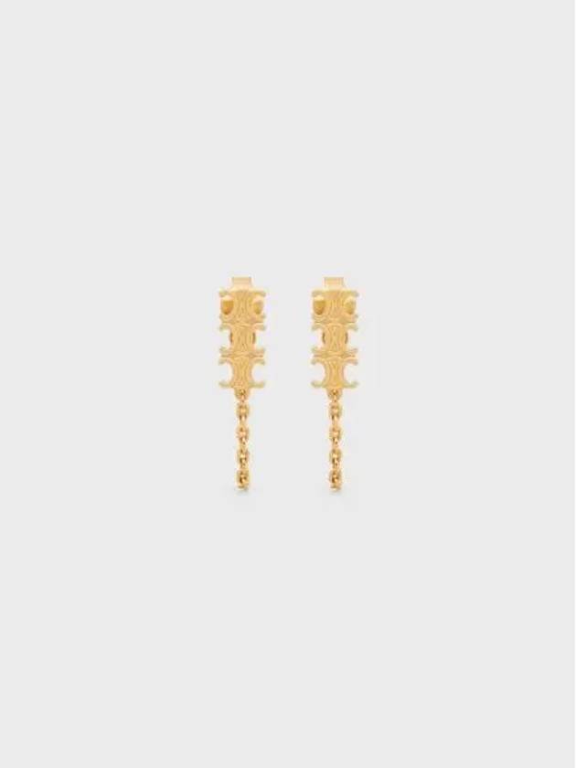 Triomphe Chain Earrings Gold Finish Brass - CELINE - BALAAN 2