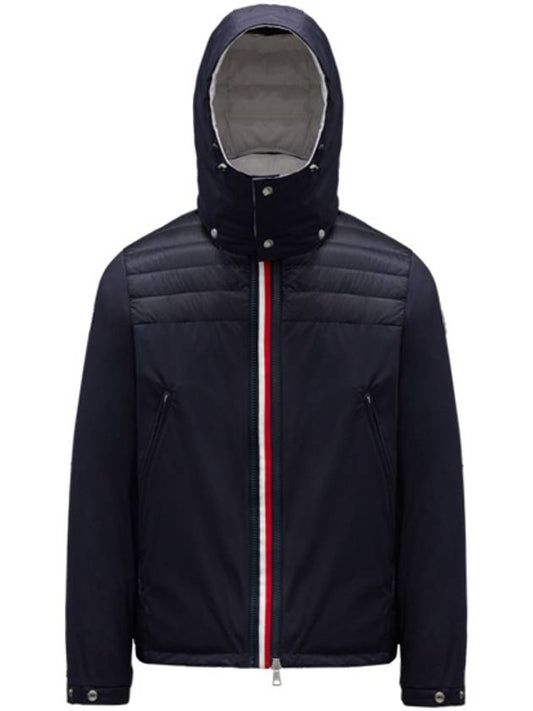 Men's Deferre Logo Hooded Jacket Navy - MONCLER - BALAAN 2