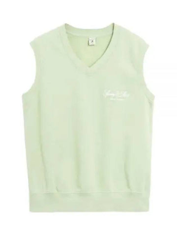 24 Vendome Embroidered V Neck Vest SageWhite WS044S412VS - SPORTY & RICH - BALAAN 1