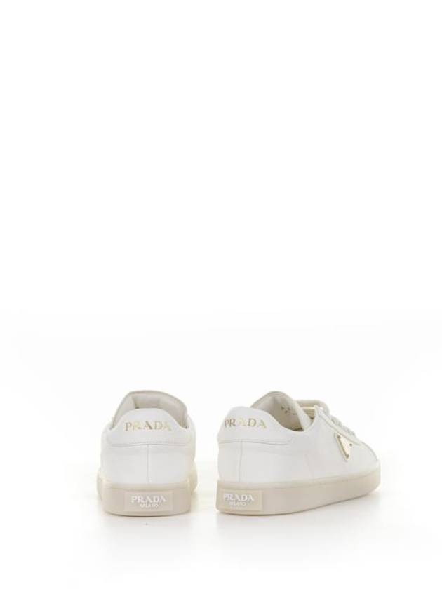 Leather Low Top Sneakers White - PRADA - BALAAN 4