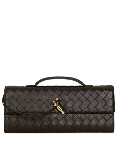 Andiamo Intrecciato Leather Clutch Bag Fondant - BOTTEGA VENETA - BALAAN 2