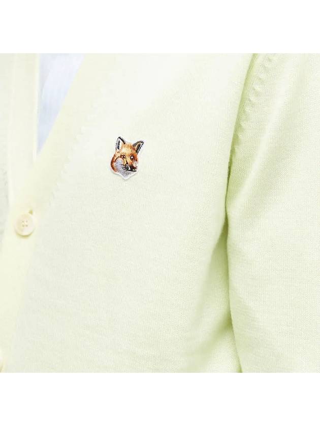 Fox Head Patch Classic Wool Cardigan Yellow - MAISON KITSUNE - BALAAN 3