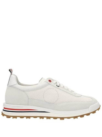 Fine Kid Suede Tech Runner White - THOM BROWNE - BALAAN 2