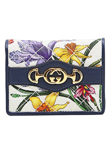 Flora Bifold Canvas Half Wallet - GUCCI - BALAAN 1