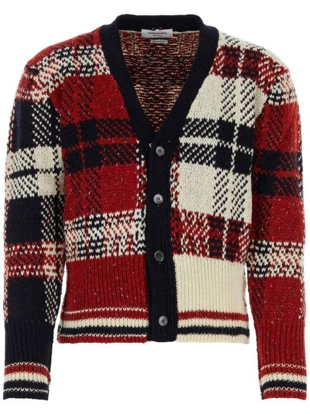 Donegal Tartan Check Cardigan - THOM BROWNE - BALAAN 1