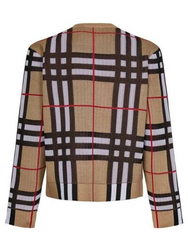 Check Technical Cotton Knit Top Beige - BURBERRY - BALAAN 4