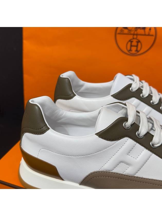 Men's Trail Sneakers Calfskin Brown White - HERMES - BALAAN 7