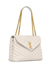 Loulou Matelasse Quilted Y Leather Medium Shoulder Bag Blanc Vintage - SAINT LAURENT - BALAAN 3