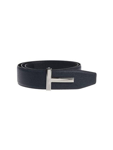 T Icon Reversible Leather Belt Black - TOM FORD - BALAAN 1