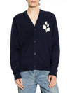 Men's Logo Intarsia Cardigan Navy - ISABEL MARANT - BALAAN 3