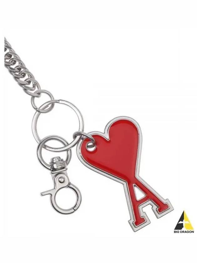 Logo Charm Chain Keyring Red - AMI - BALAAN 2