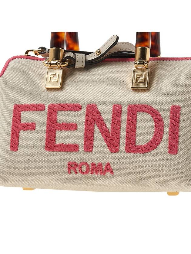 By The Way Small Canvas Tote Bag Red White - FENDI - BALAAN 7