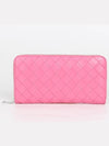 Intrecciato zipper around long wallet pink - BOTTEGA VENETA - BALAAN 1