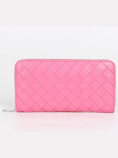 Intrecciato zipper around long wallet pink - BOTTEGA VENETA - BALAAN 1