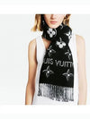 LV Essential Monogram Shine Wool Scarf Black - LOUIS VUITTON - BALAAN 5