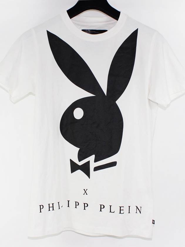 Women's Rare Item Playboy Collaboration Short Sleeve TShirt HM347431 - PHILIPP PLEIN - BALAAN 1