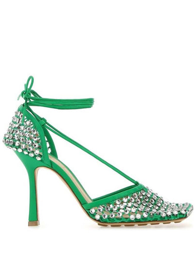 Crystal Tie Ankle Sandals Heels - BOTTEGA VENETA - BALAAN 2