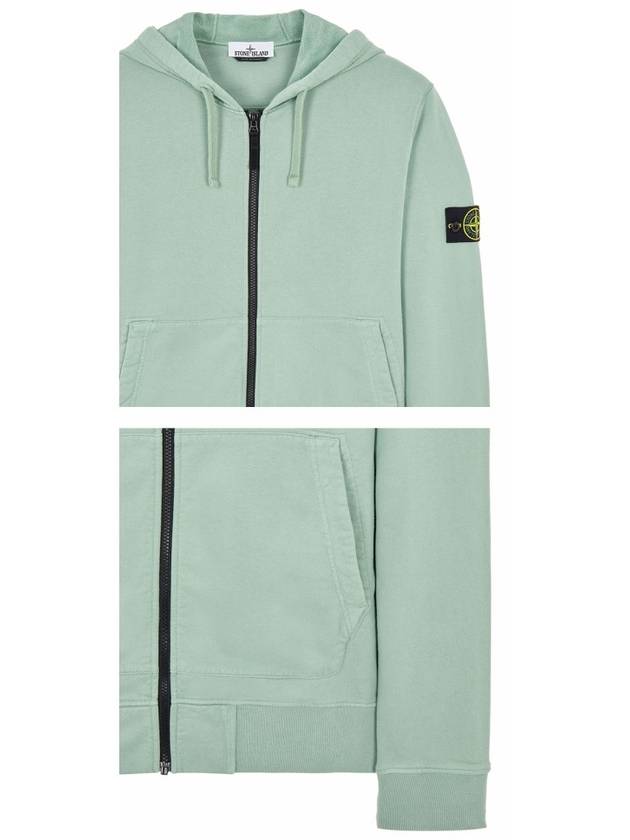 Wappen Patch Cotton Fleece Zip Up Hoodie Sage Green - STONE ISLAND - BALAAN 6