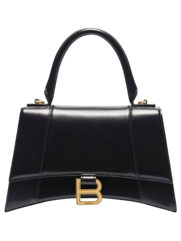 Hourglass Small Tote Bag in Shiny Box Calfskin Black - BALENCIAGA - BALAAN 2