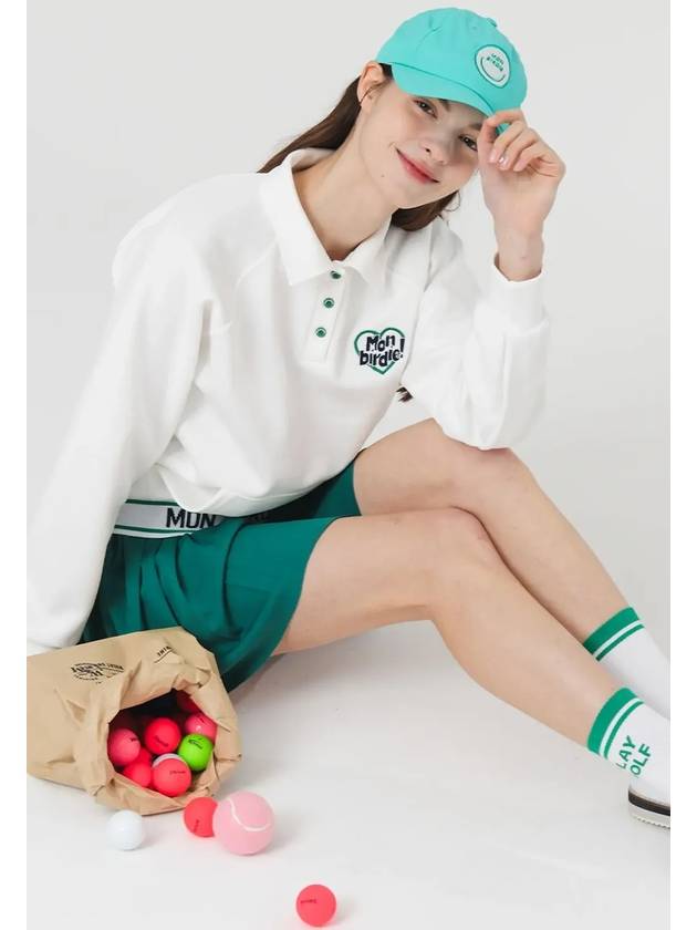 Heart logo point collar neck sweatshirt WHITE - MONBIRDIE GOLF - BALAAN 8